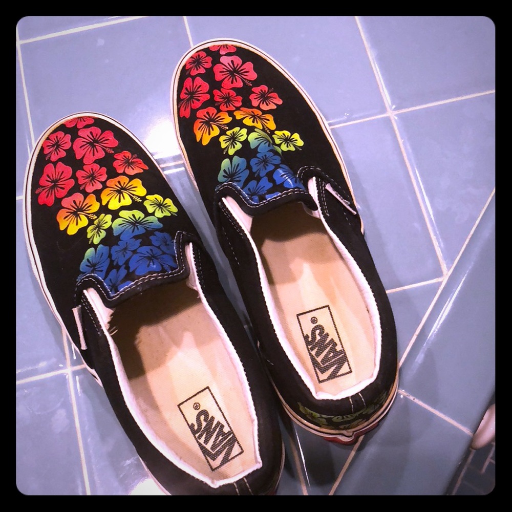 Youth 8.5 Vans. Colorful floral